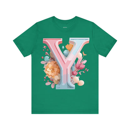 Natural Cotton Tee Shirt - Letters Collection - Y Printify
