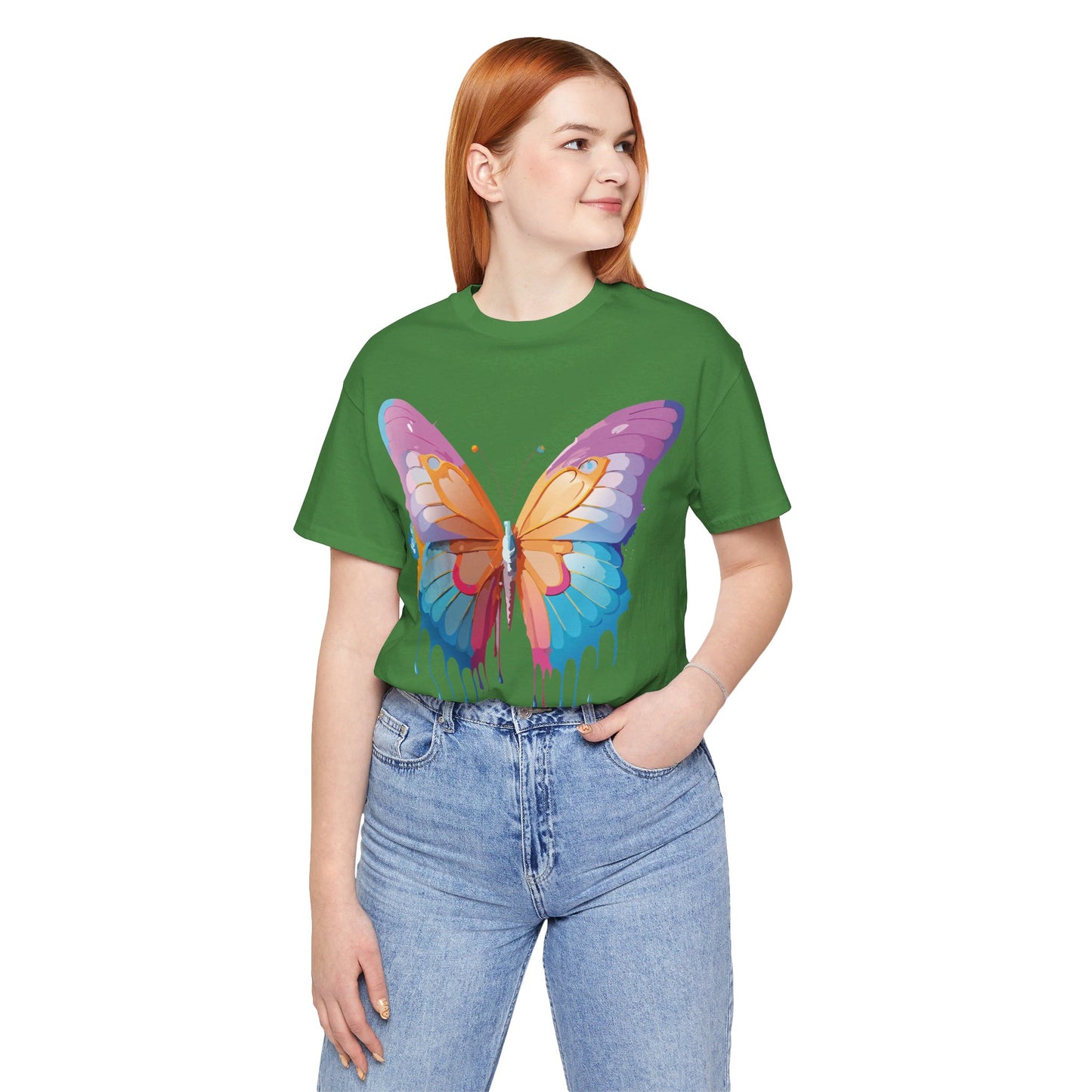 T-Shirt aus natürlicher Baumwolle mit Schmetterling