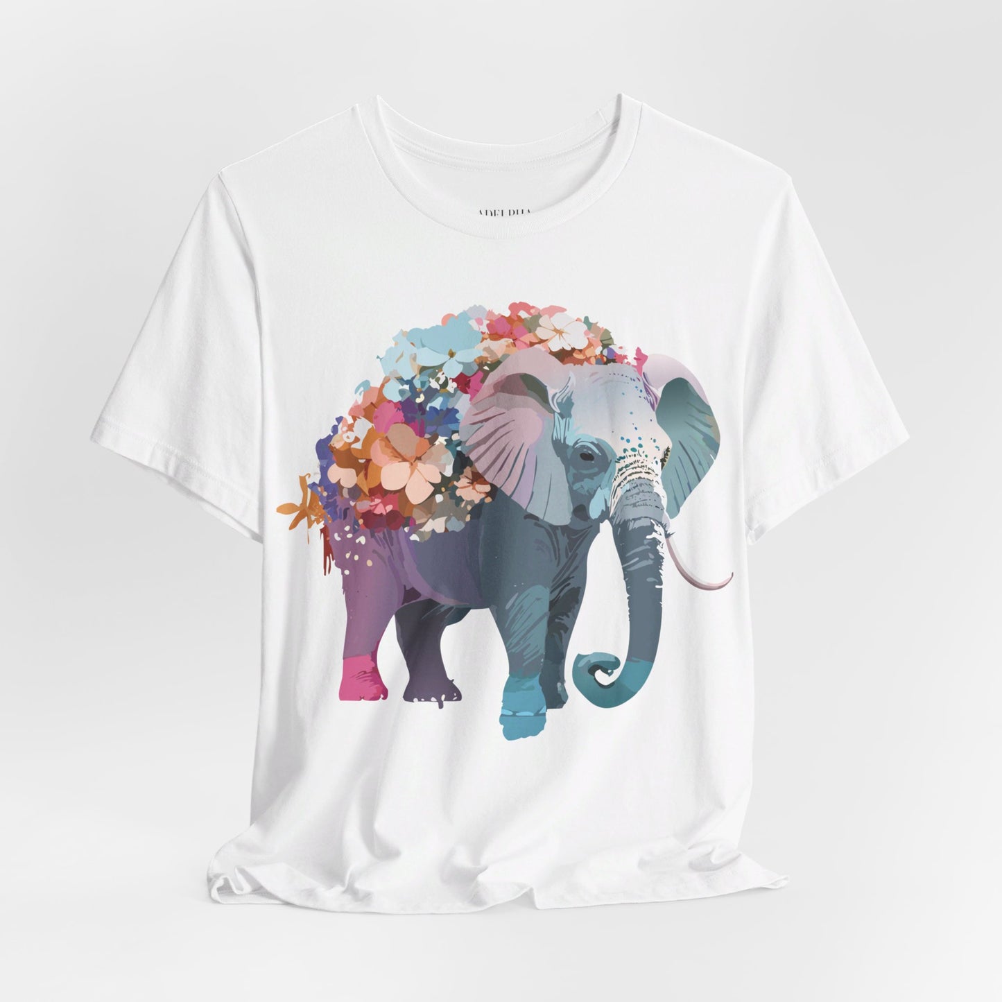 Natural Cotton Tee Shirt with Elephant