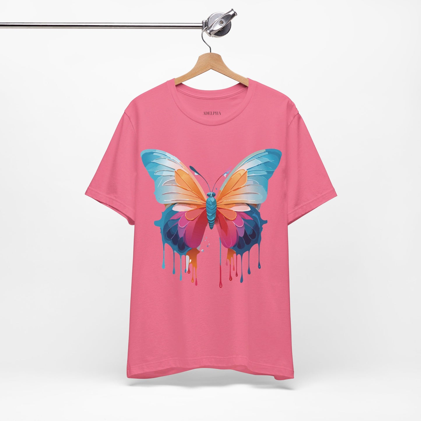 Natural Cotton Tee Shirt with Butterfly