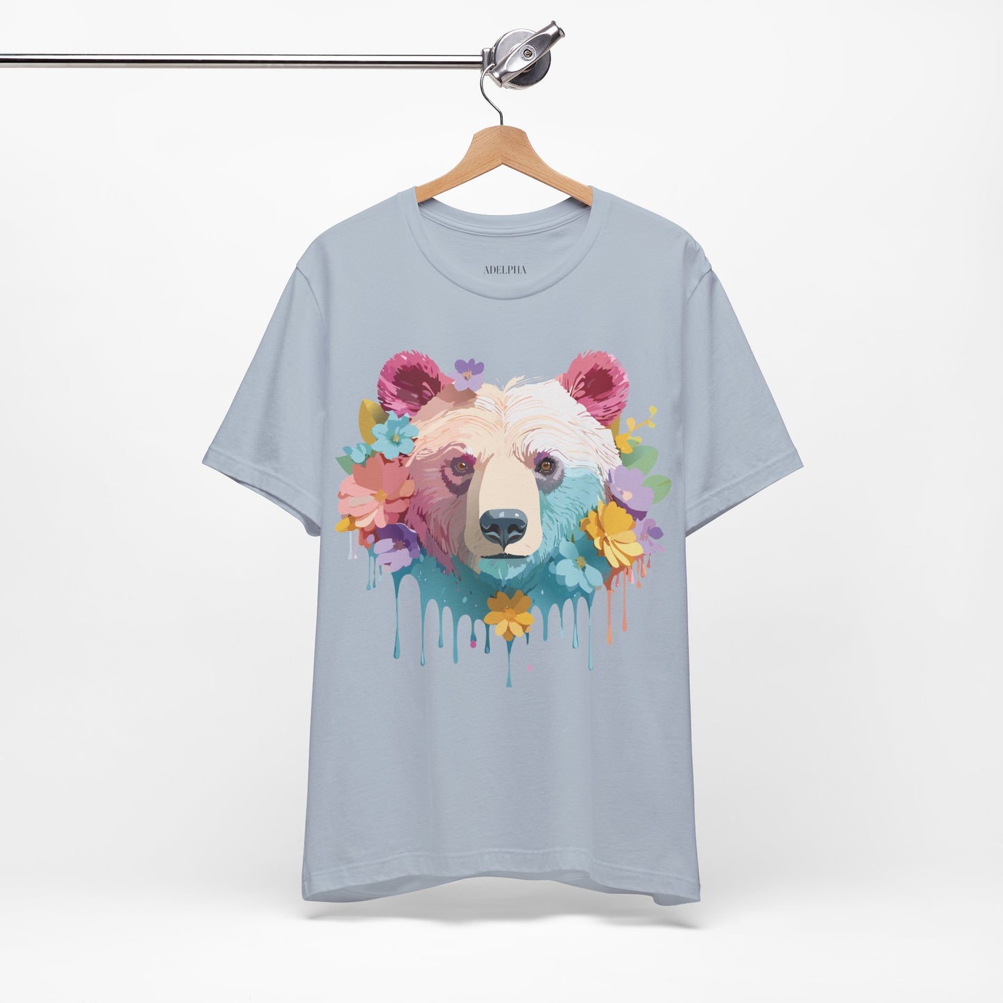 Natural Cotton Tee Shirt with Bear