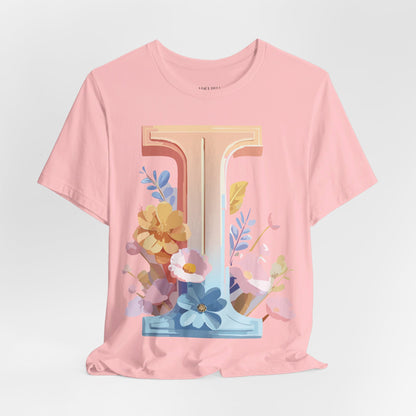Natural Cotton Tee Shirt - Letters Collection - I Printify