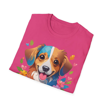 Dog Shirt Unisex Animal Tee 100 Percent Cotton Gildan Softstyle 64000