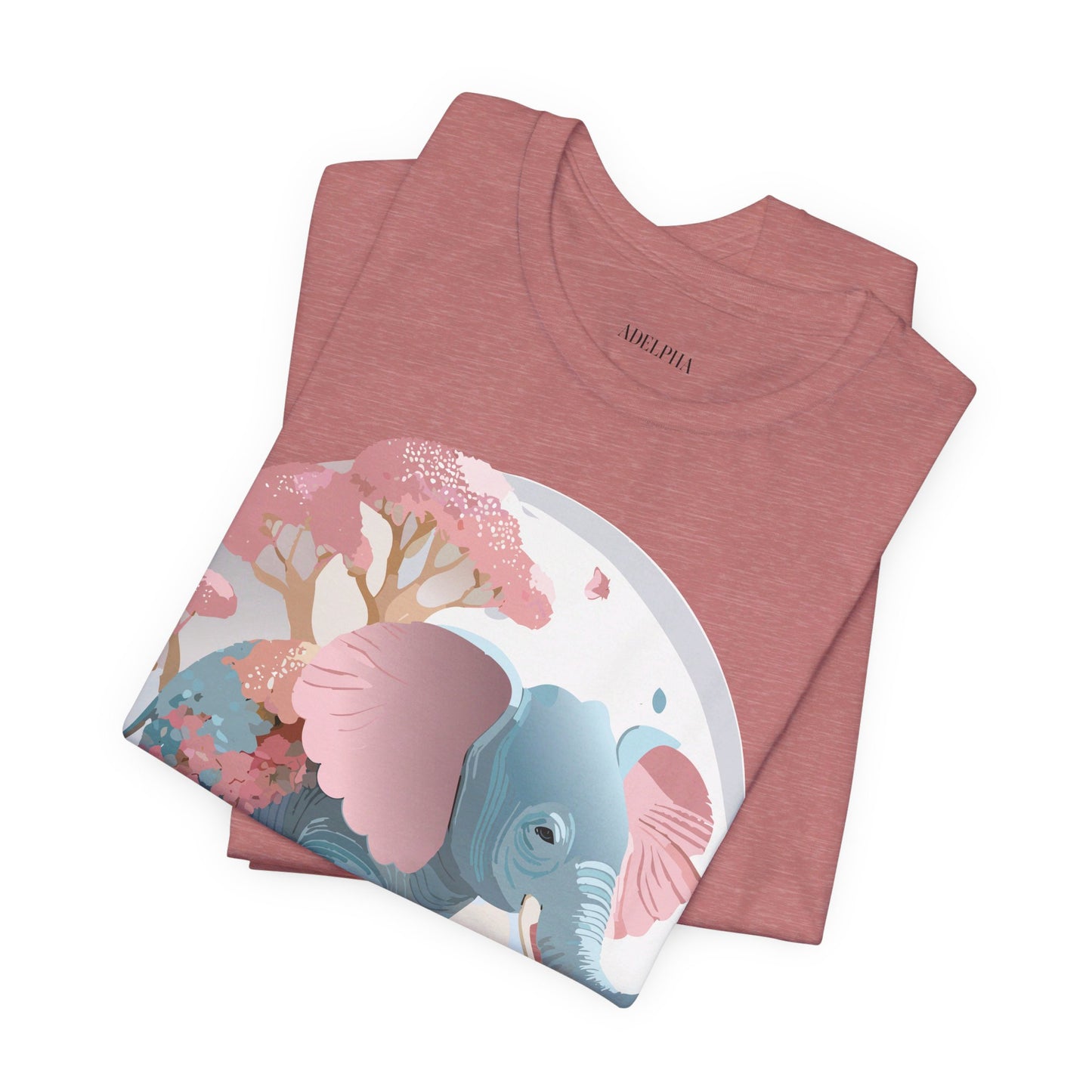 Natural Cotton Tee Shirt with Elephant