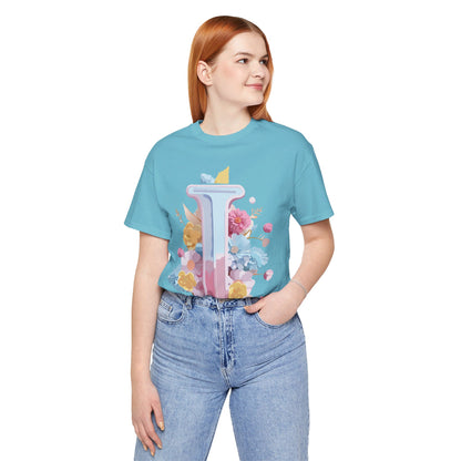 Natural Cotton Tee Shirt - Letters Collection - I Printify