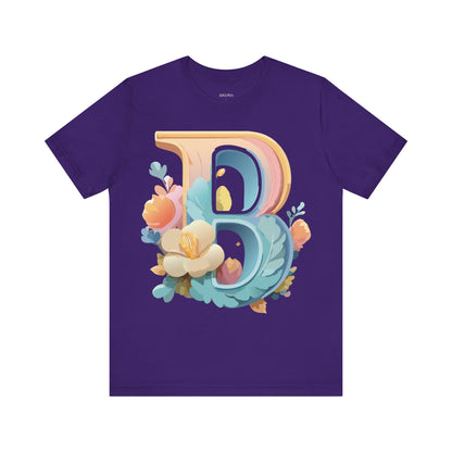 Natural Cotton Tee Shirt - Letters Collection - B Printify
