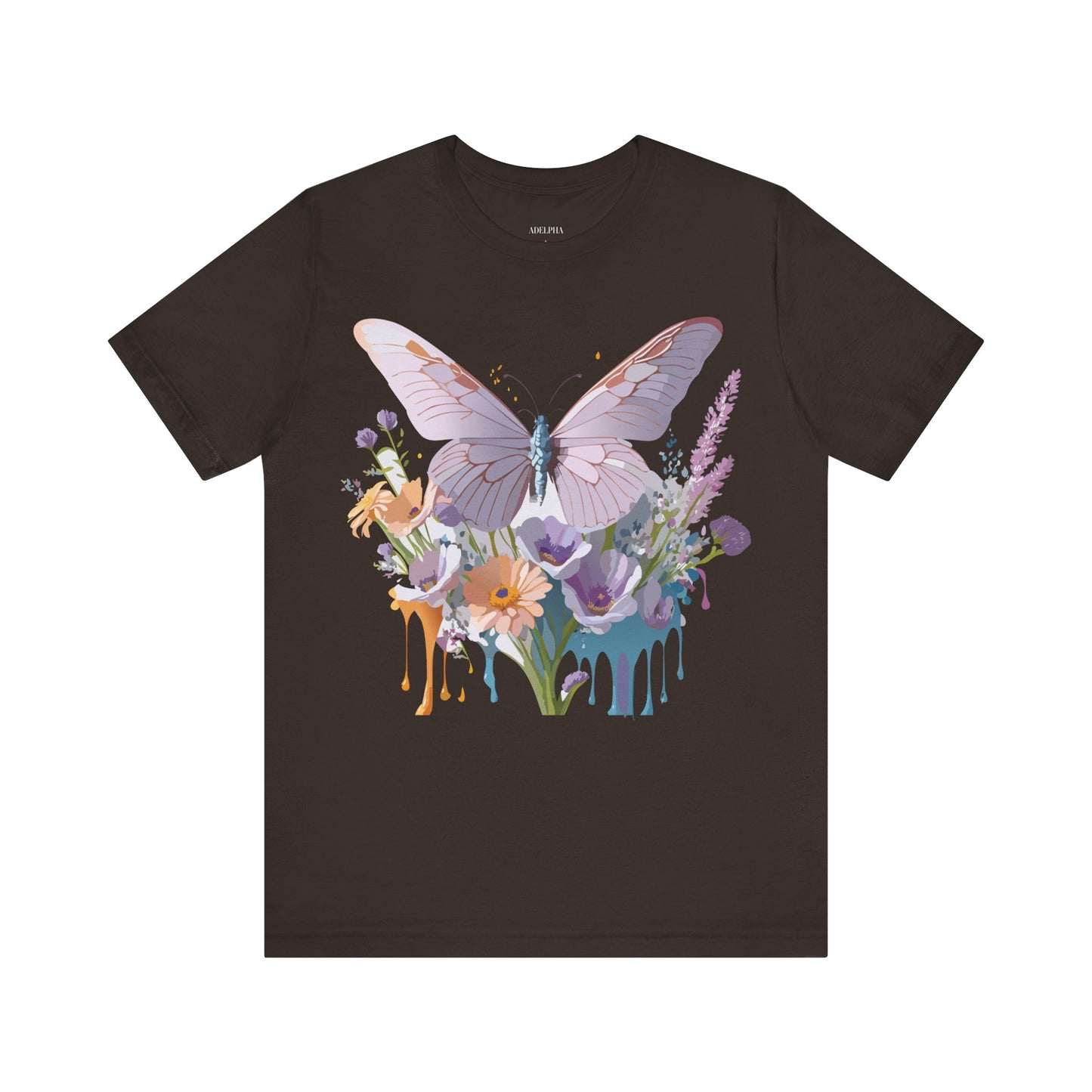 Natural Cotton Tee Shirt with Butterfly