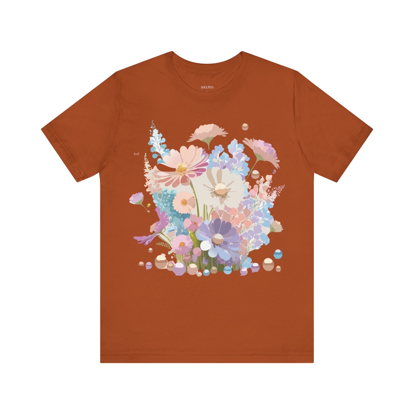 T-shirt en coton naturel avec fleurs