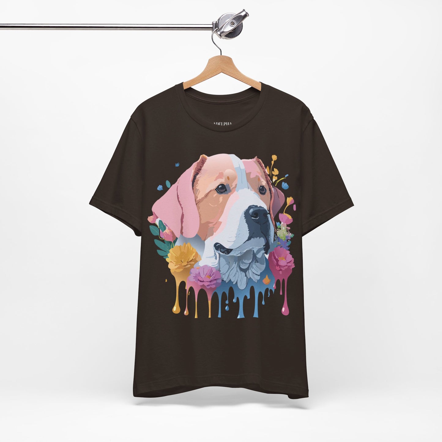 T-Shirt aus natürlicher Baumwolle mit Hund