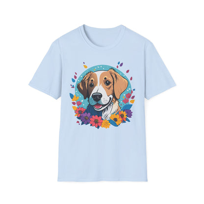 Unisex Dog Shirt Animal Print Tee Gildan Softstyle 64000 Cotton