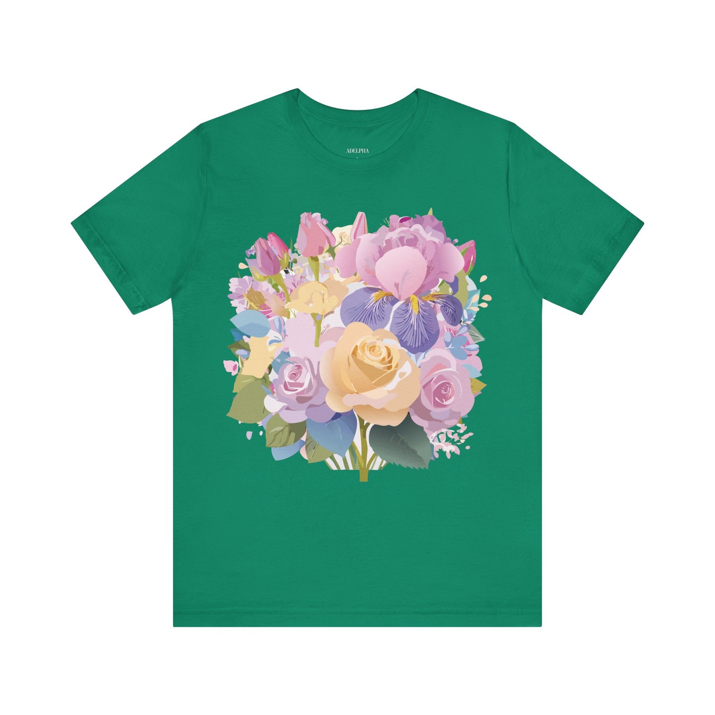 T-shirt en coton naturel avec fleurs