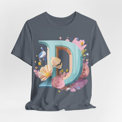 Natural Cotton Tee Shirt - Letters Collection - D Printify