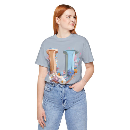 Natural Cotton Tee Shirt - Letters Collection - U Printify