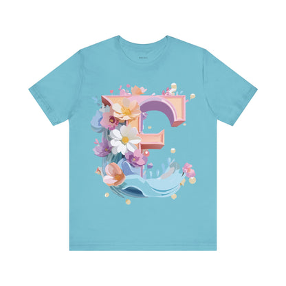 Natural Cotton Tee Shirt - Letters Collection - E Printify
