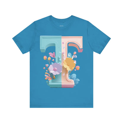 Natural Cotton Tee Shirt - Letters Collection - T Printify