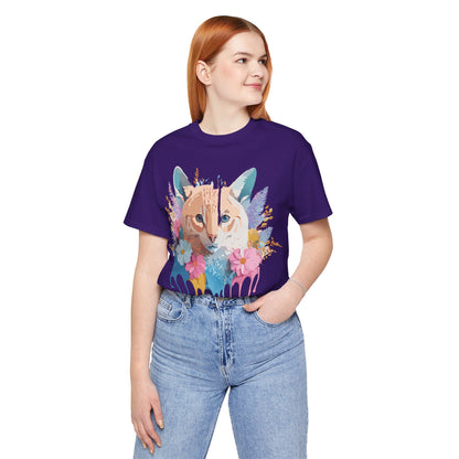 Natural Cotton Tee Shirt with Cat Printify