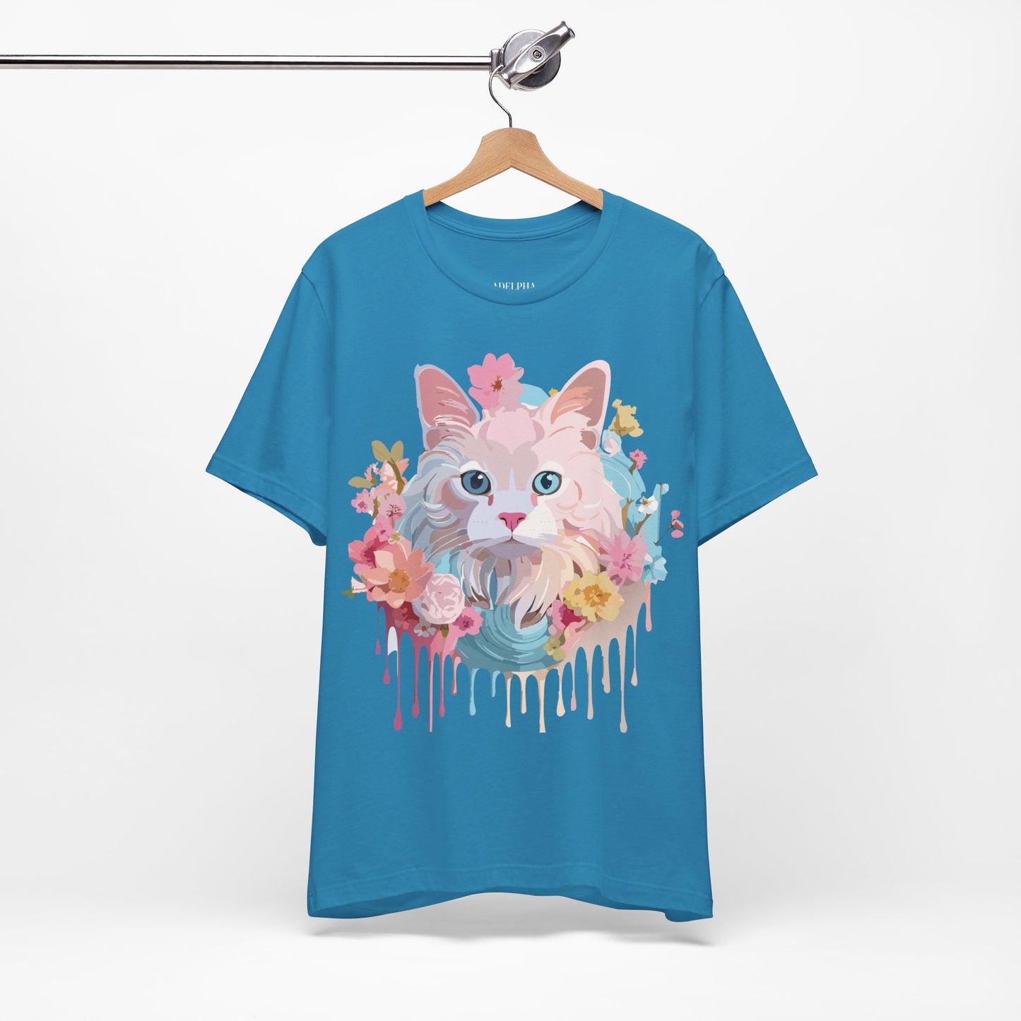 T-Shirt aus natürlicher Baumwolle mit Katze