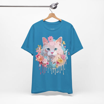 Natural Cotton Tee Shirt with Cat Printify