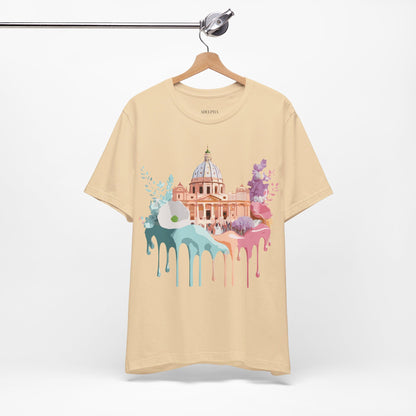 Natural Cotton Tee Shirt - Beautiful Places Collection - Rome Printify