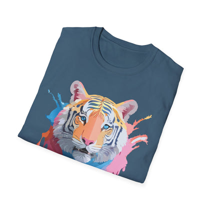 Tiger Print Unisex Softstyle T Shirt Gildan 64000 Comfort Tee