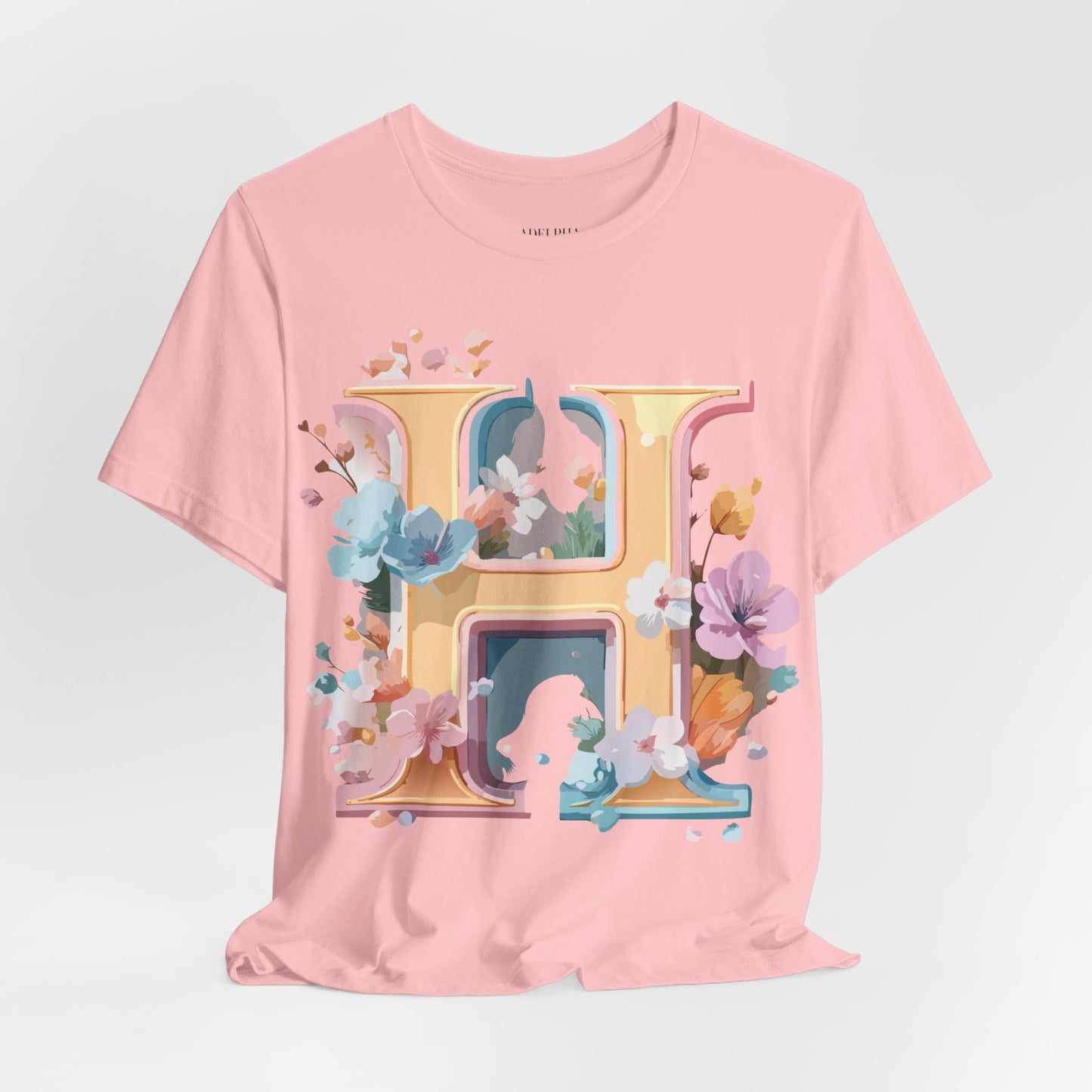 Natural Cotton Tee Shirt - Letters Collection - H