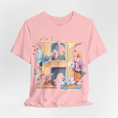 Natural Cotton Tee Shirt - Letters Collection - H Printify