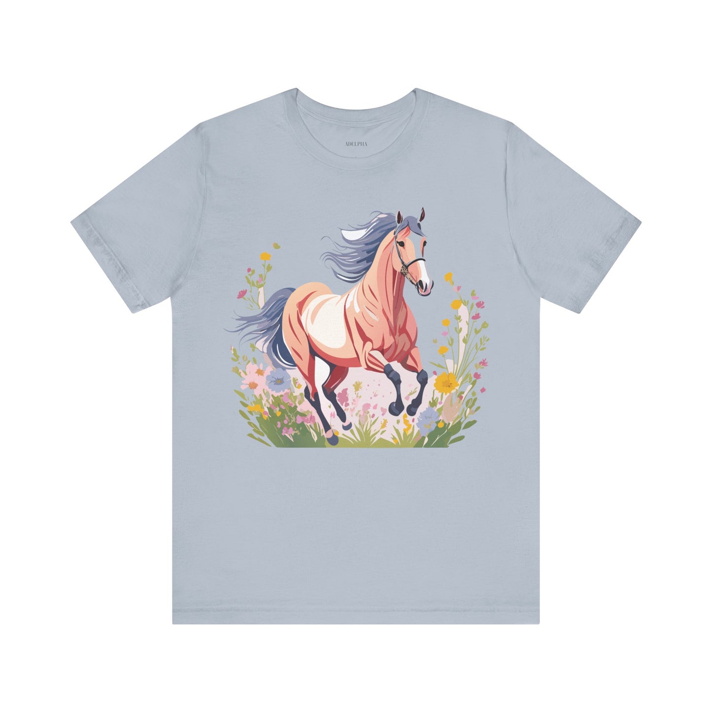 Natural Cotton Tee Shirt with Horse