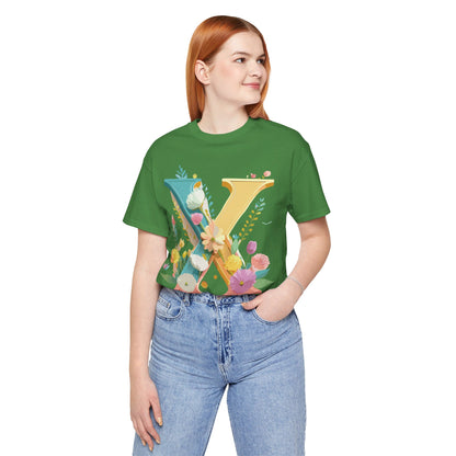 Natural Cotton Tee Shirt - Letters Collection - X Printify