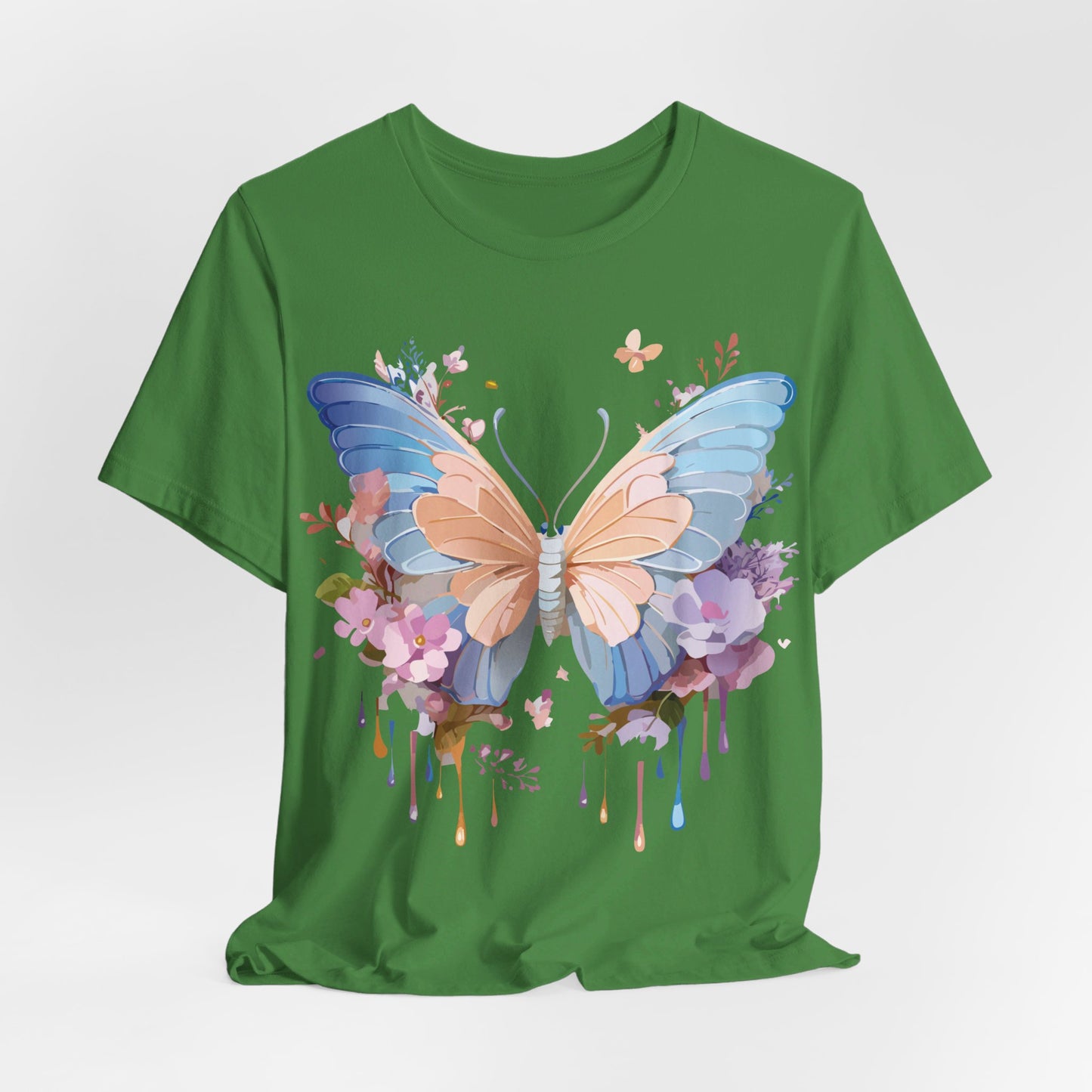 Natural Cotton Tee Shirt with Butterfly