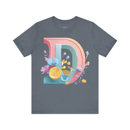 Natural Cotton Tee Shirt - Letters Collection - D Printify