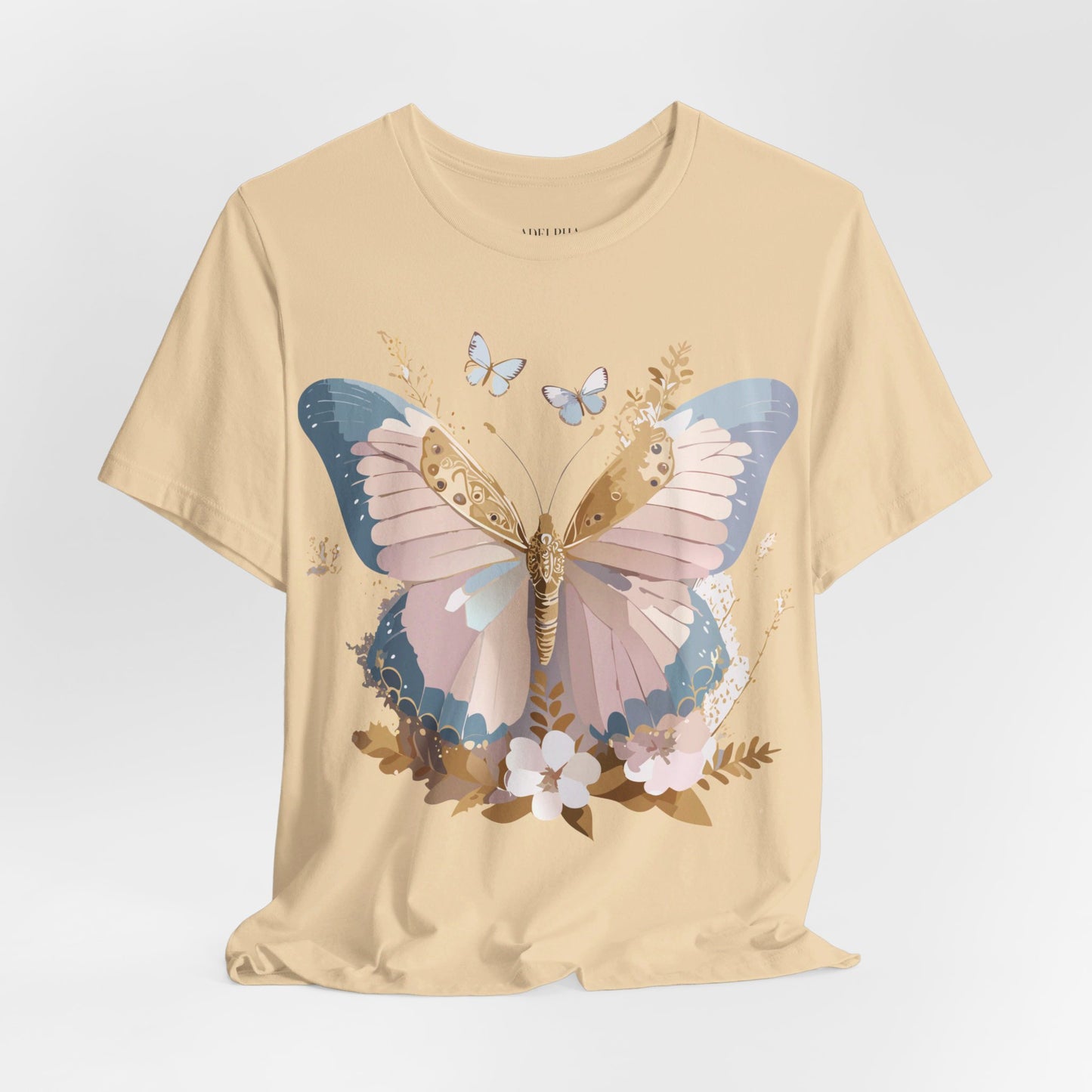 T-shirt en coton naturel avec papillon