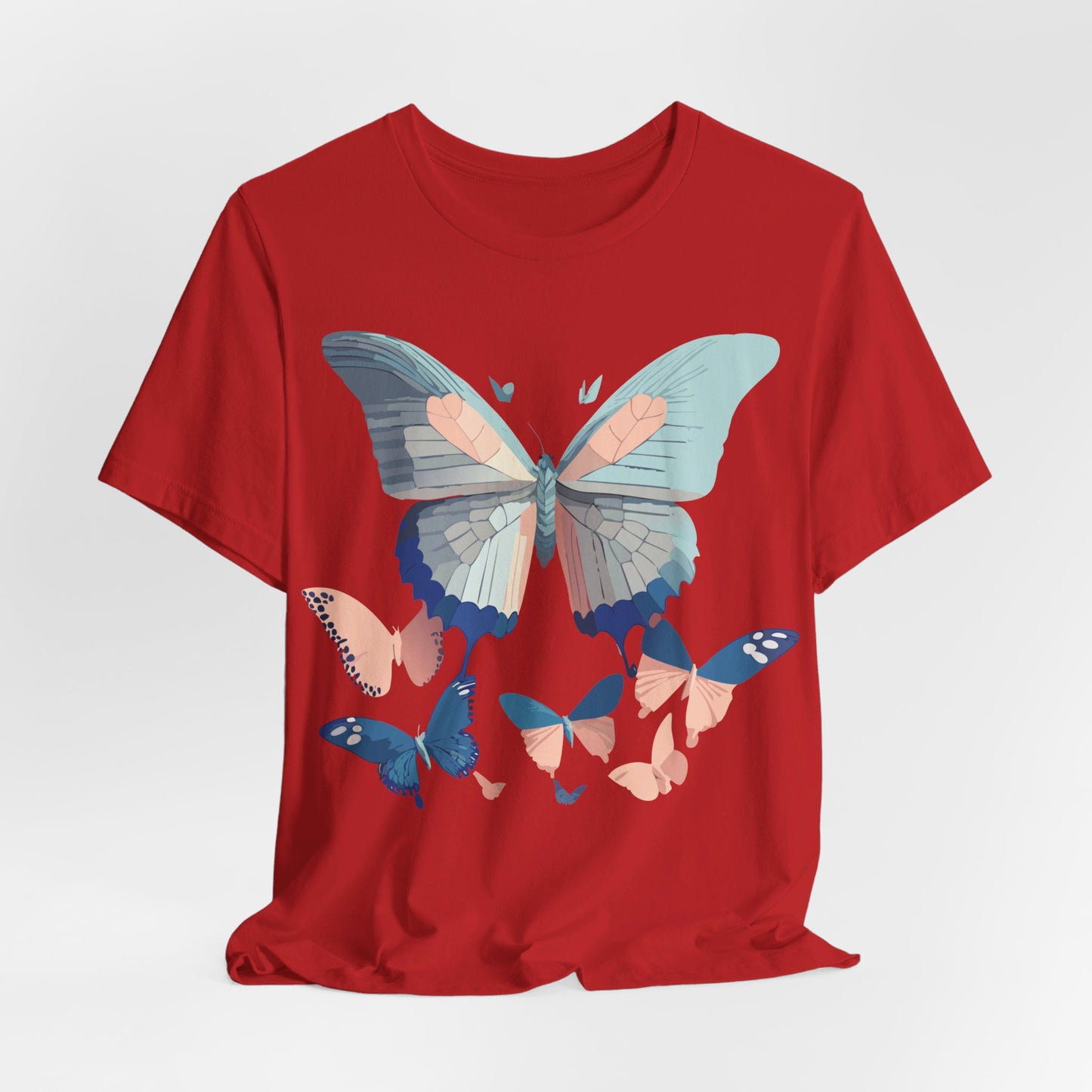 Natural Cotton Tee Shirt with Butterfly