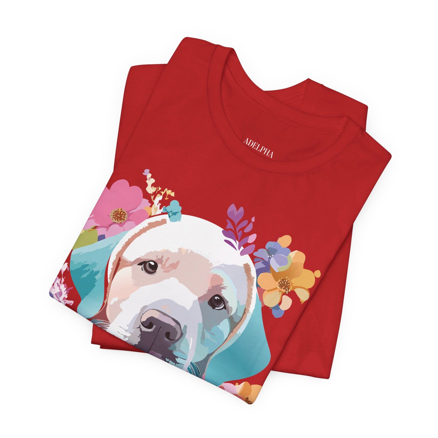 Natural Cotton Tee Shirt with Dog