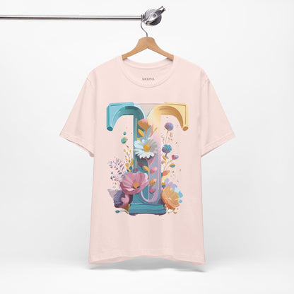 Natural Cotton Tee Shirt - Letters Collection - T Printify