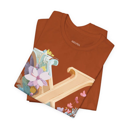 Natural Cotton Tee Shirt - Letters Collection - X Printify