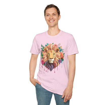 Lion Shirt Unisex Softstyle Tee 100 Percent Ring Spun Cotton Animal Print