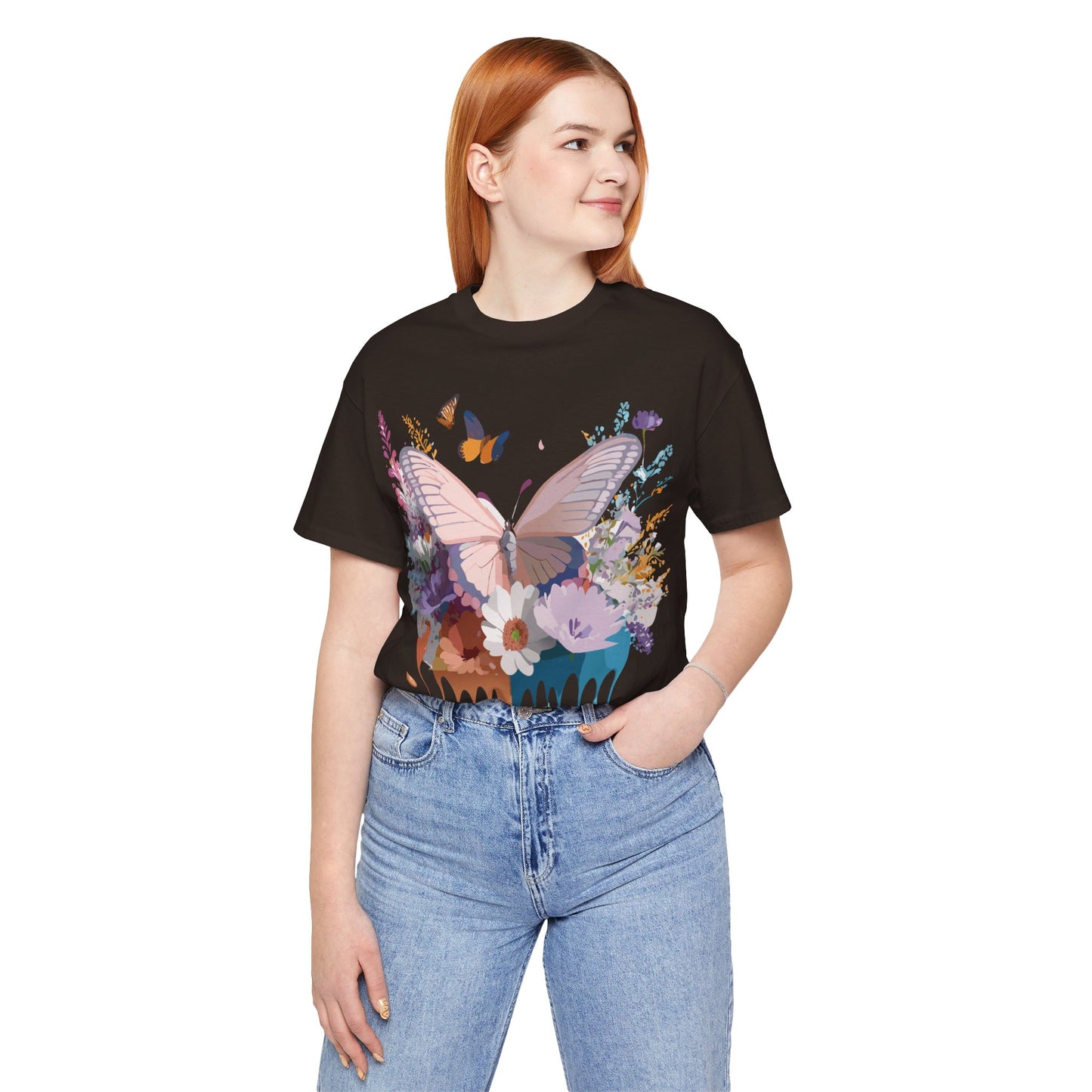 T-shirt en coton naturel avec papillon