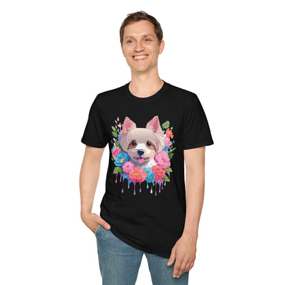 Unisex Gildan Softstyle Animal Print Dog Shirt Tee 100 Percent Cotton