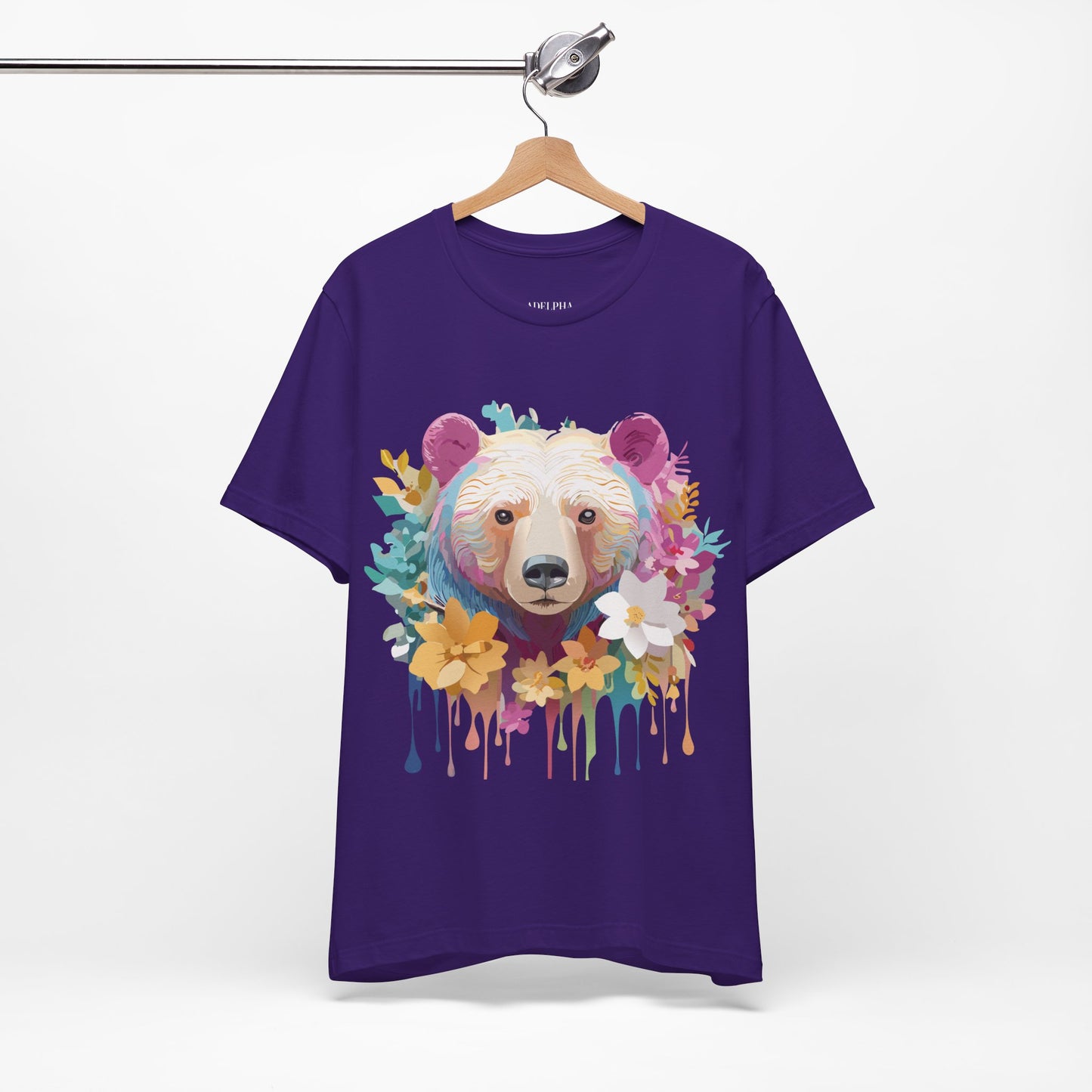 Natural Cotton Tee Shirt with Bear