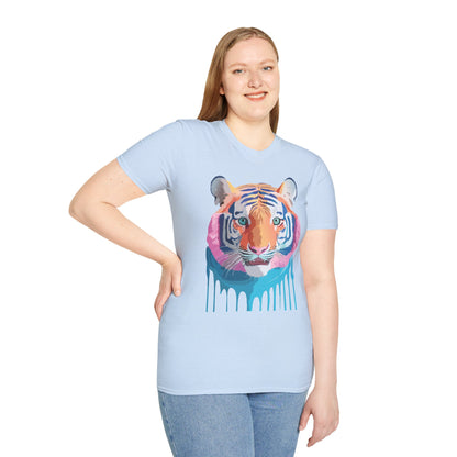 Tiger Print Unisex Softstyle Breathable Cotton Tee 64000 Gildan Shirt