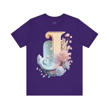 Natural Cotton Tee Shirt - Letters Collection - J Printify