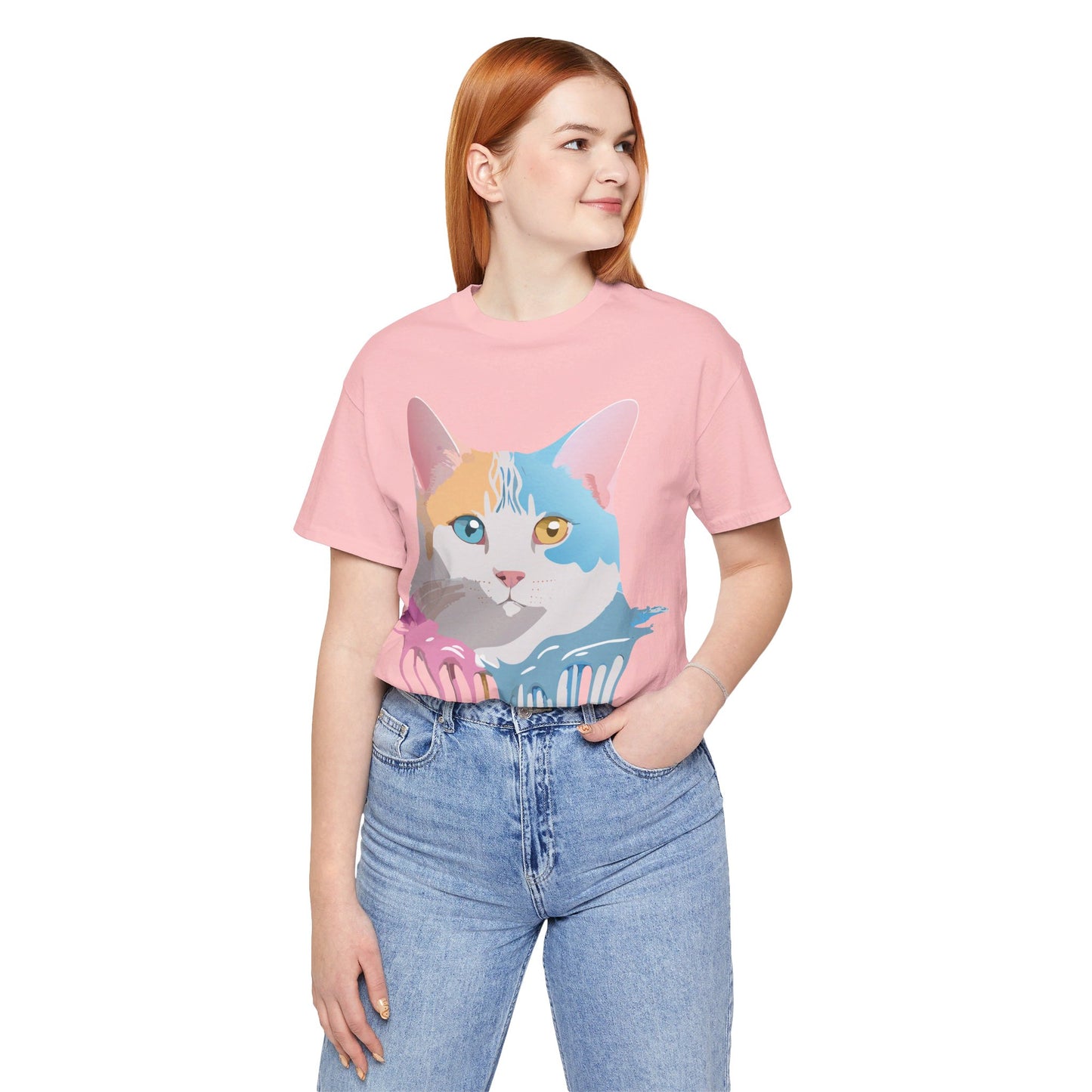 T-shirt en coton naturel avec chat