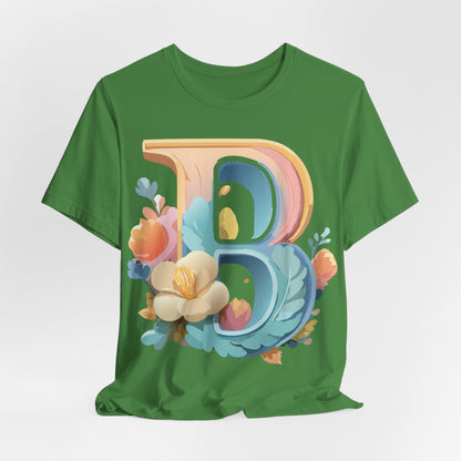 Natural Cotton Tee Shirt - Letters Collection - B Printify
