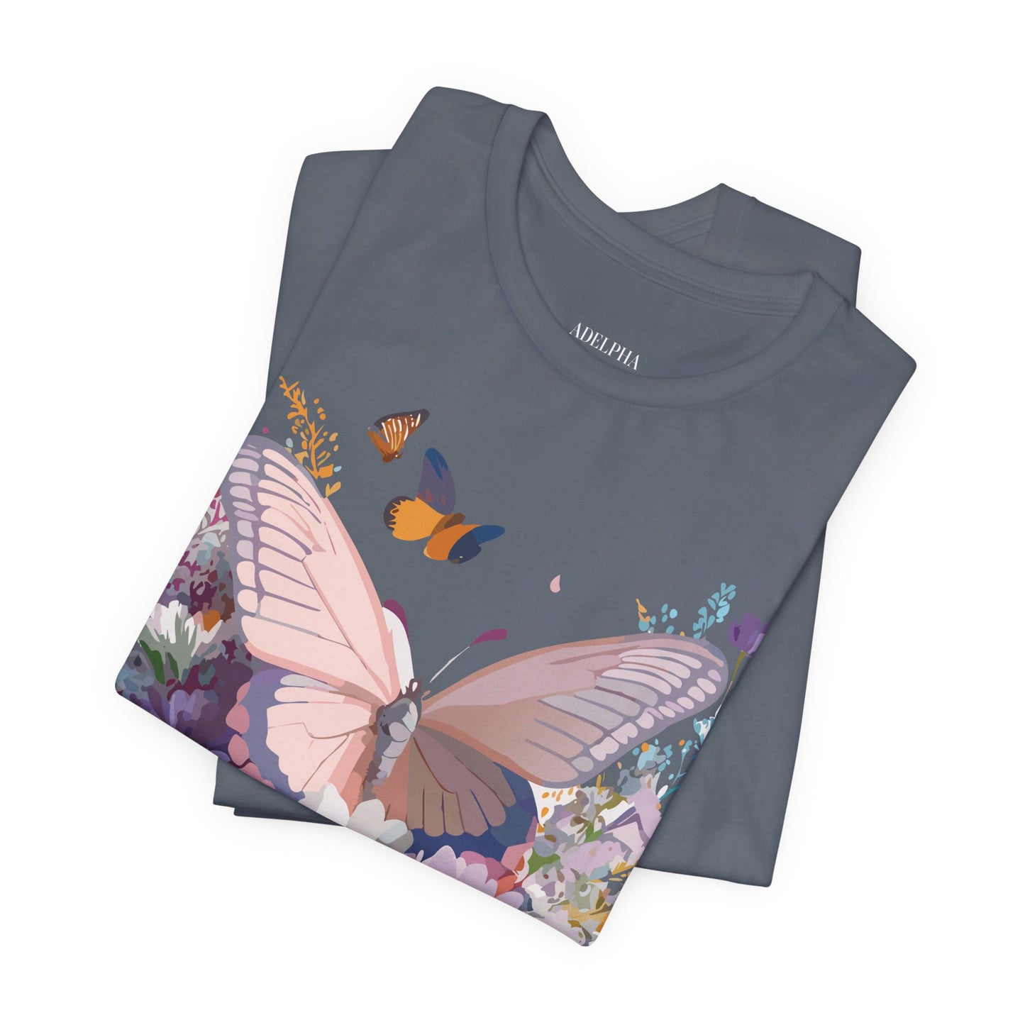 T-Shirt aus natürlicher Baumwolle mit Schmetterling