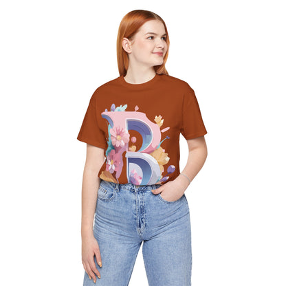 Natural Cotton Tee Shirt - Letters Collection - B Printify