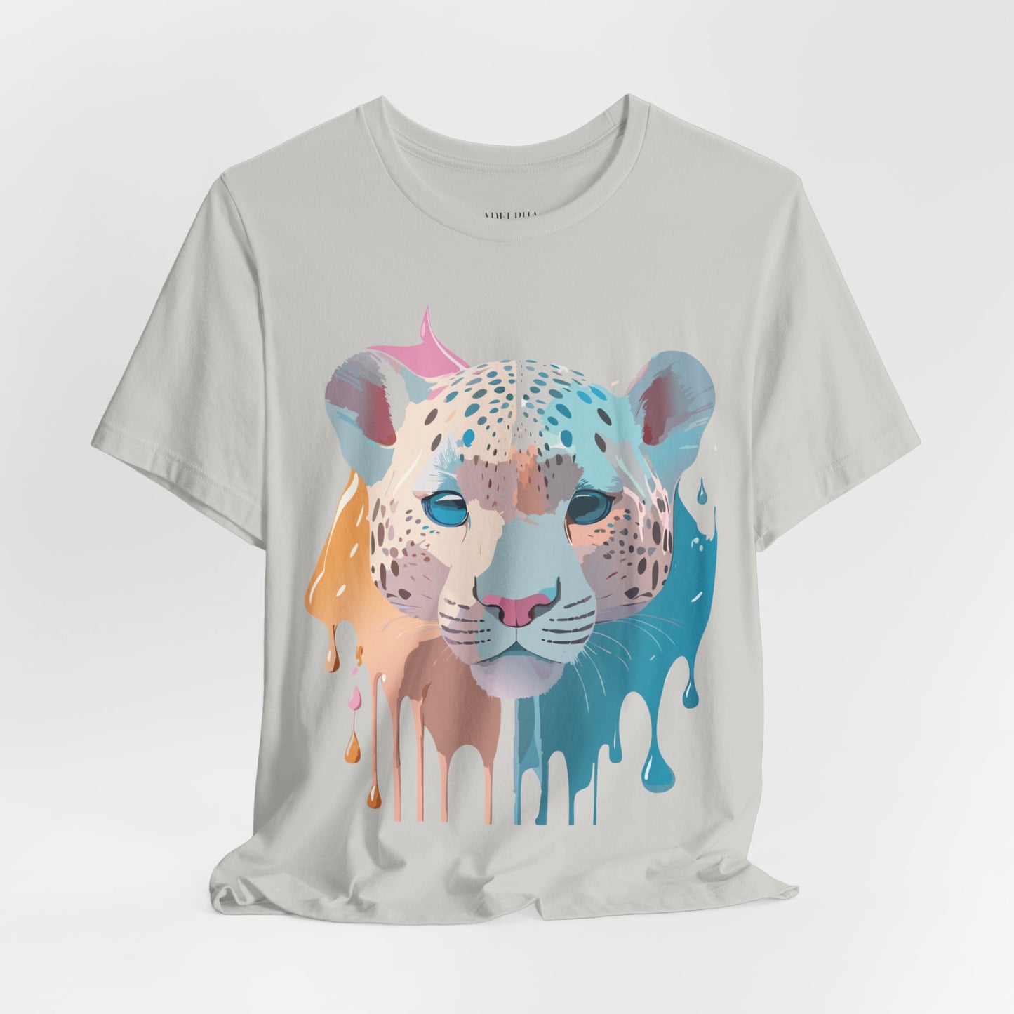 Natural Cotton Tee Shirt with Cheetah