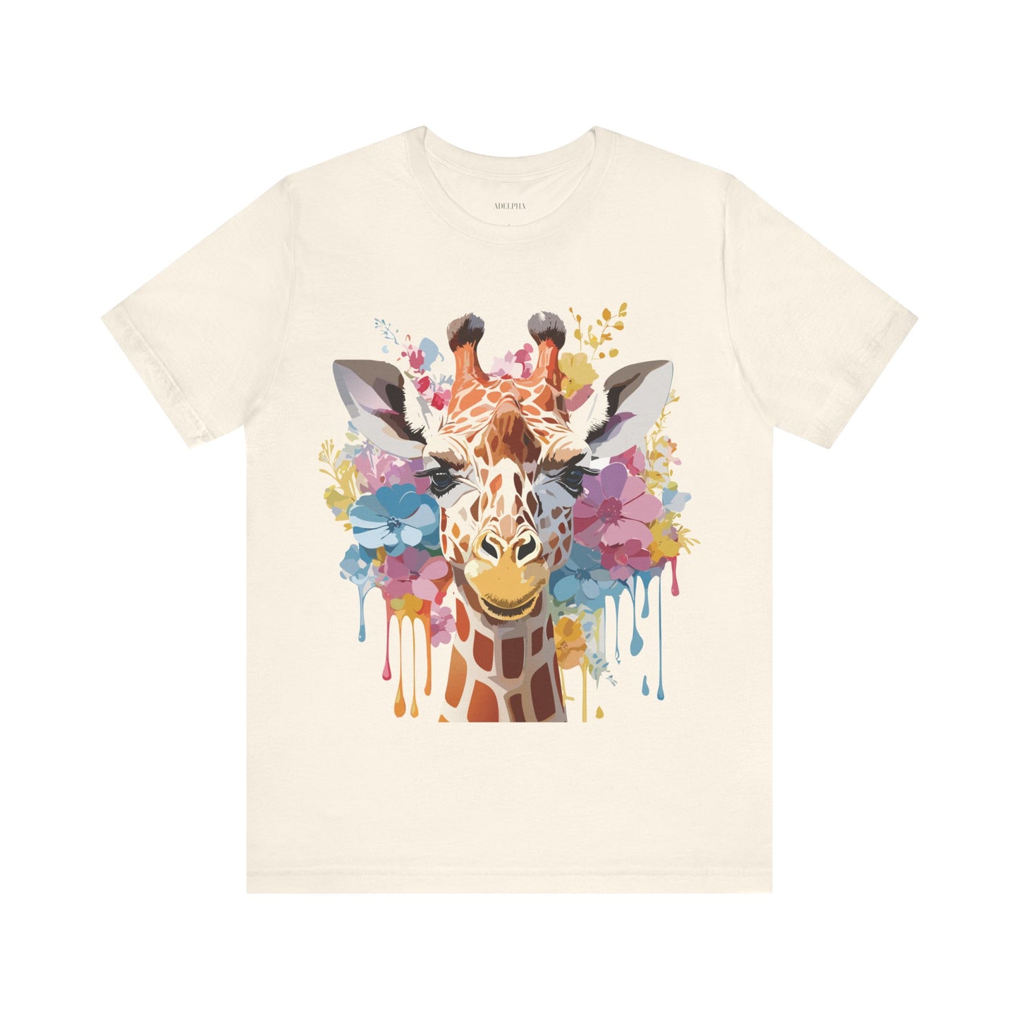 Natural Cotton Tee Shirt with Giraffe