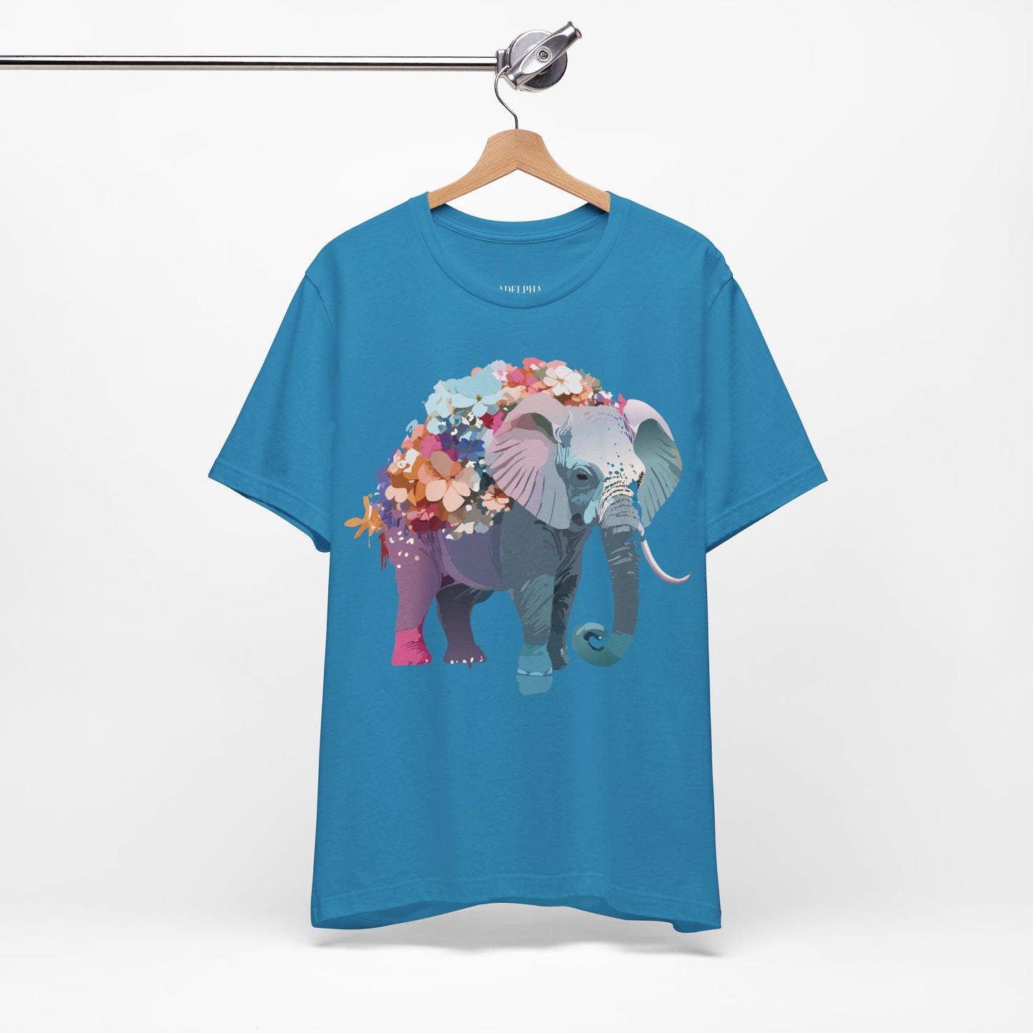 T-shirt en coton naturel avec motif éléphant