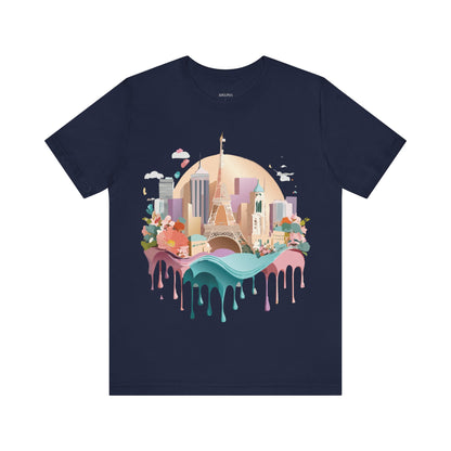 Natural Cotton Tee Shirt - Beautiful Places Collection - Paris Printify