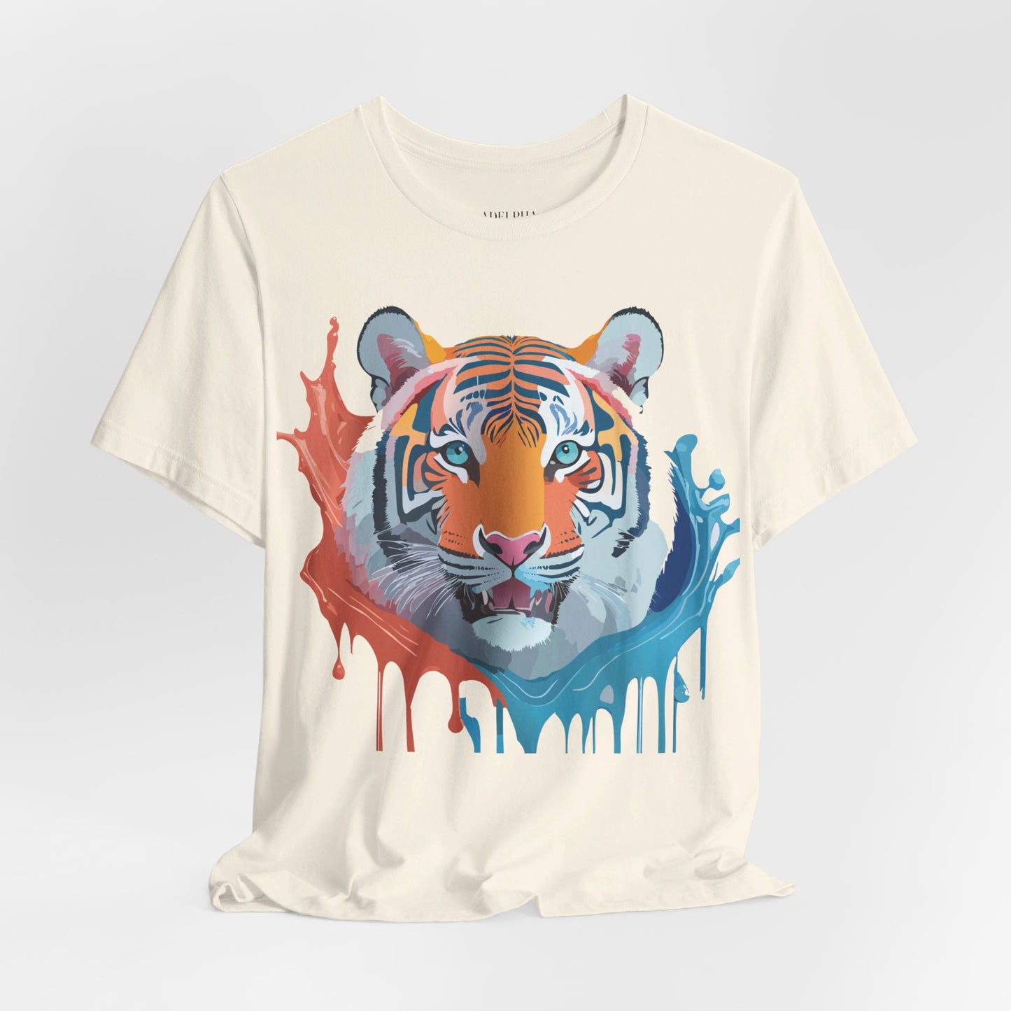 Natural Cotton Tee Shirt with Tiger